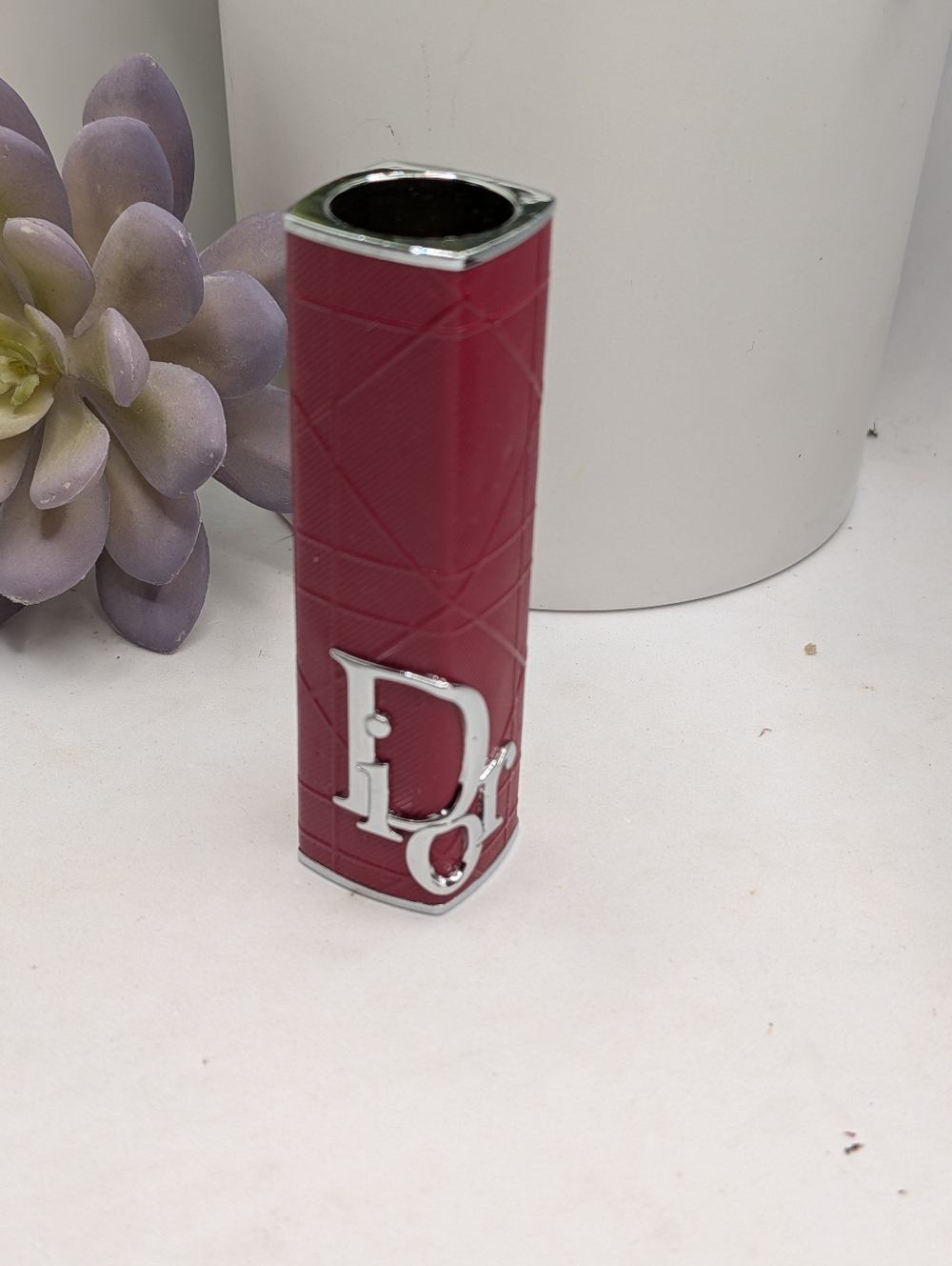 Dior Addict Cover /Case /Lid  Quilted Brick Cannage Red with Silver Hardware